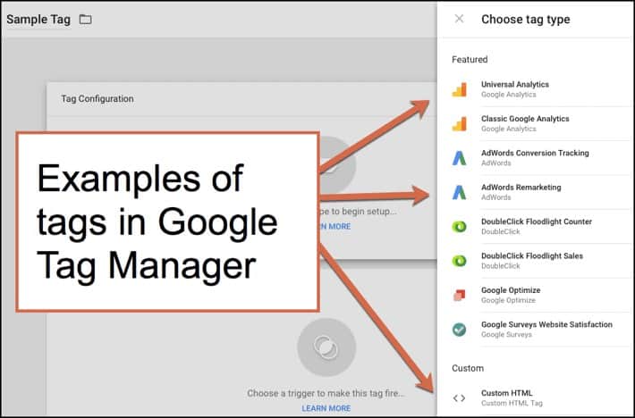 أمثلة من Google Tag Manager