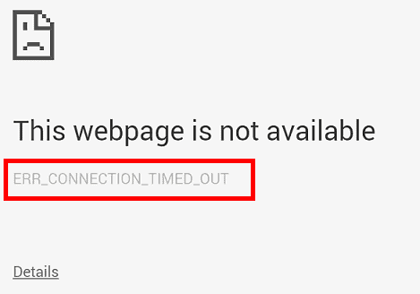 Connection Timed Out error