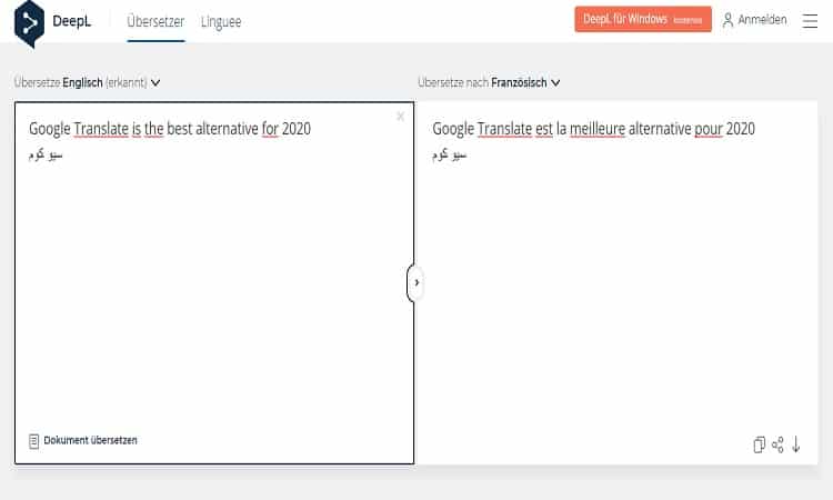 مترجم deepl بديل مترجم جوجل