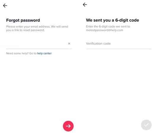 استعادة كلمة المرور عبر البريد الإلكتروني