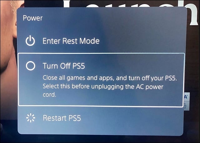 إيقاف تشغيل PS5