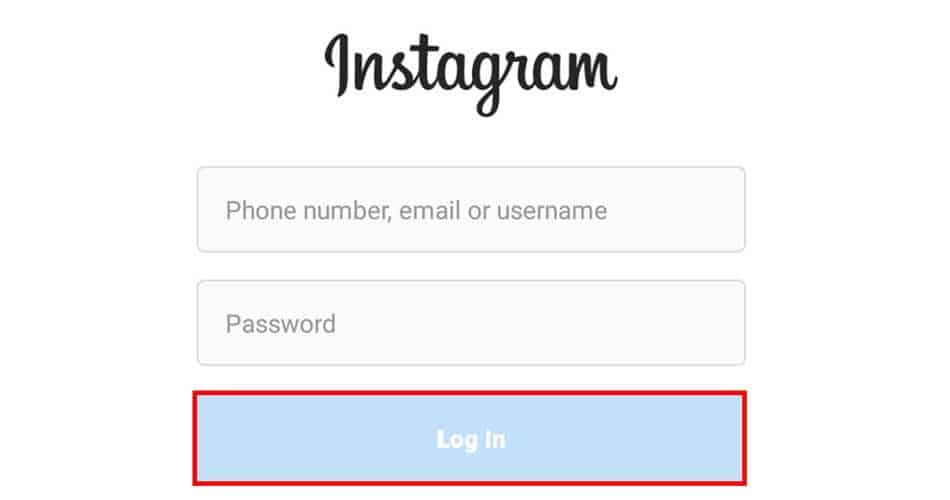 حسابك من خلال تطبيق Instagram