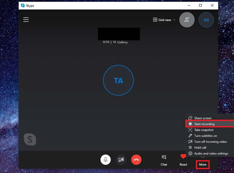 سجل مكالمات Skype