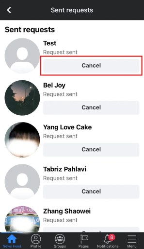إلغاء إرسال طلبات الصداقة على Facebook