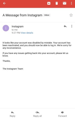 لا يمكنك استخدام Facebook لأنه تم تعطيل حساب Instagram المرتبط الخاص بك