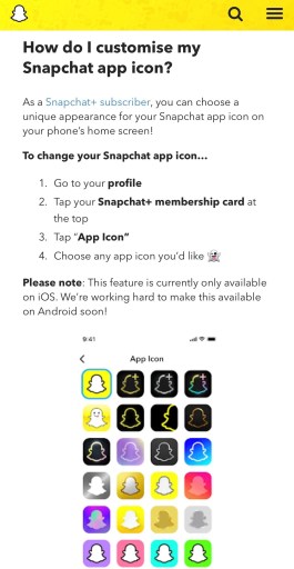 تغيير رمز تطبيق Snapchat