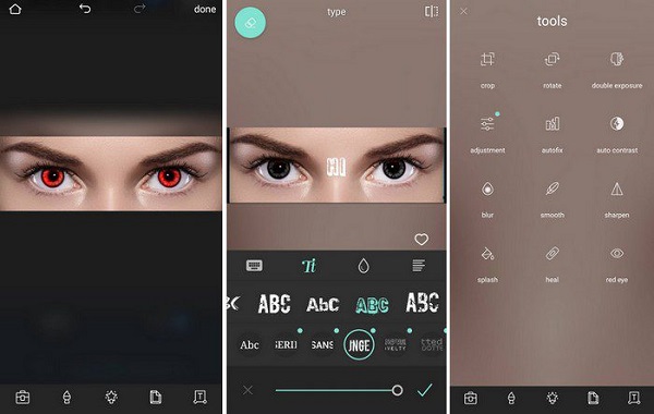 تطبيق إزالة العين الحمراء Pixlr Android